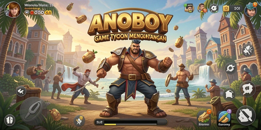 Tampilan gameplay ANOBOY yang dinamis dan interaktif.