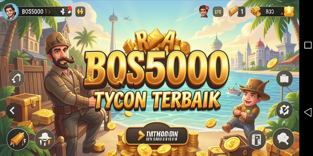 Screenshot gameplay BOS5000 menampilkan keseruan dalam membangun bisnis.