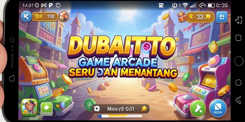Screenshot DUBAITOTO menampilkan aksi seru dalam gameplay arcade.