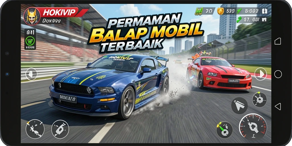 Tampilkan gameplay balap seru HOKIVIP dengan mobil berkualitas tinggi.
