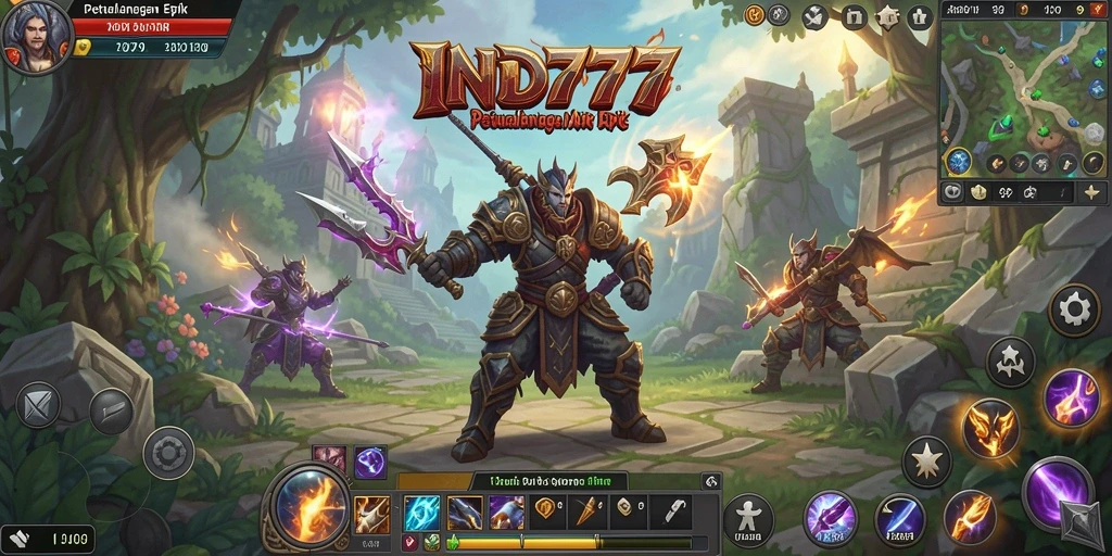 Tampilan gameplay epik dari IND777 dalam petualangan ARPG.