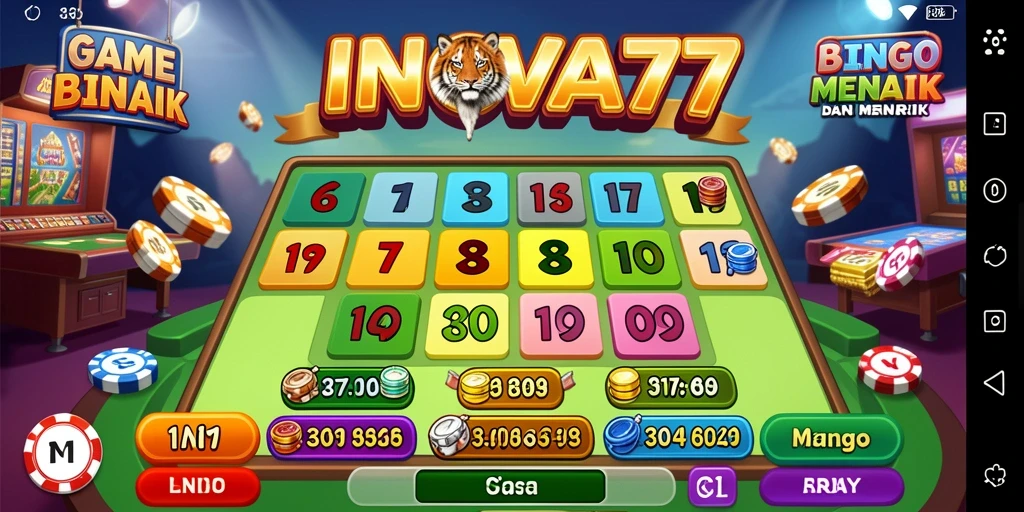 Screenshot gameplay INOVA77 menampilkan momen menegangkan saat permainan Bingo.
