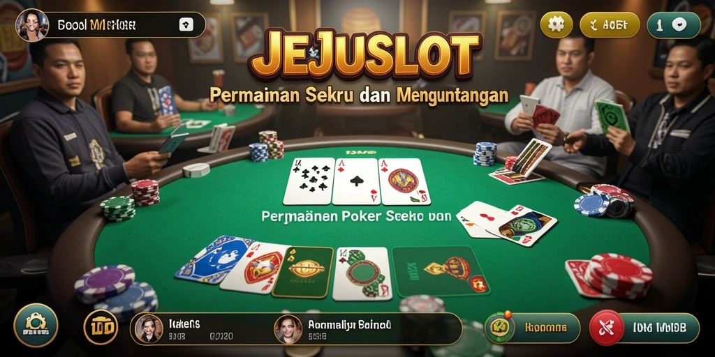 Screenshot permainan Poker di JEJUSLOT yang menampilkan aksi seru.