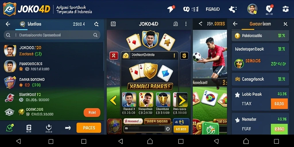 Tampilan antarmuka JOKO4D dengan berbagai pilihan taruhan olahraga.