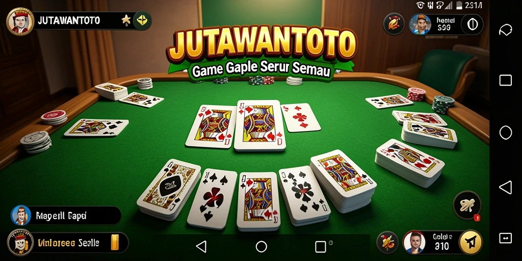 Screenshot JUTAWANTOTO menampilkan gameplay Gaple yang menyenangkan.