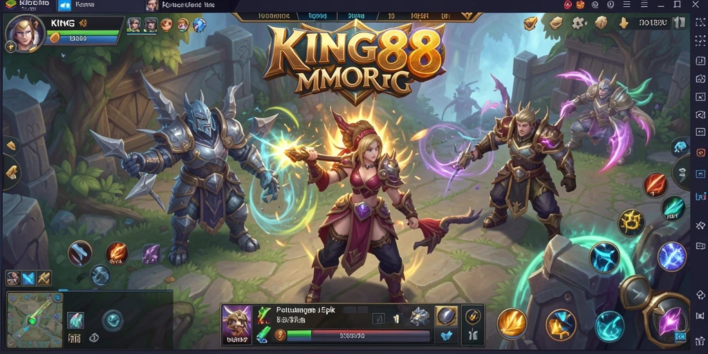Screenshot KING88 menampilkan aksi pertarungan yang seru dalam dunia MMORPG.
