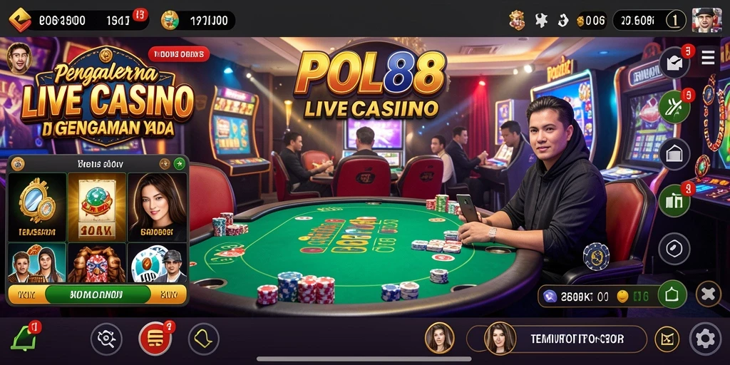 Tampilan gameplay Live Casino yang menarik dan interaktif di POL88.