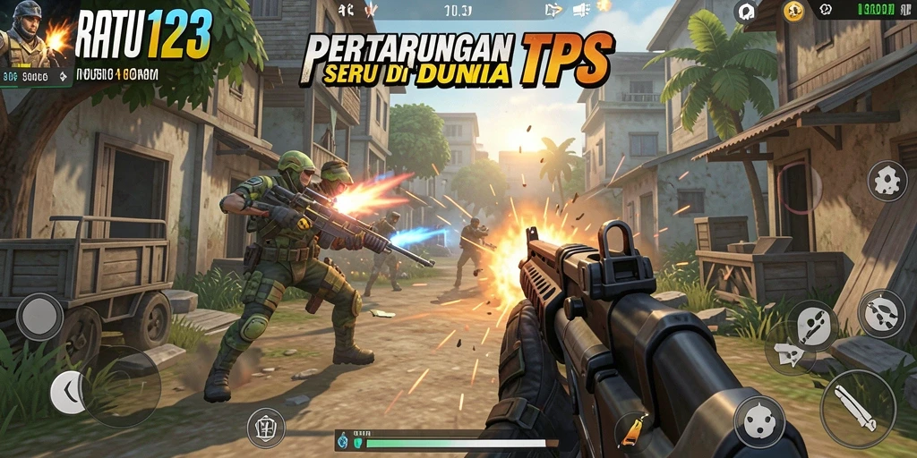 Tangkapan layar utama RATU123 menampilkan aksi tempur yang seru.