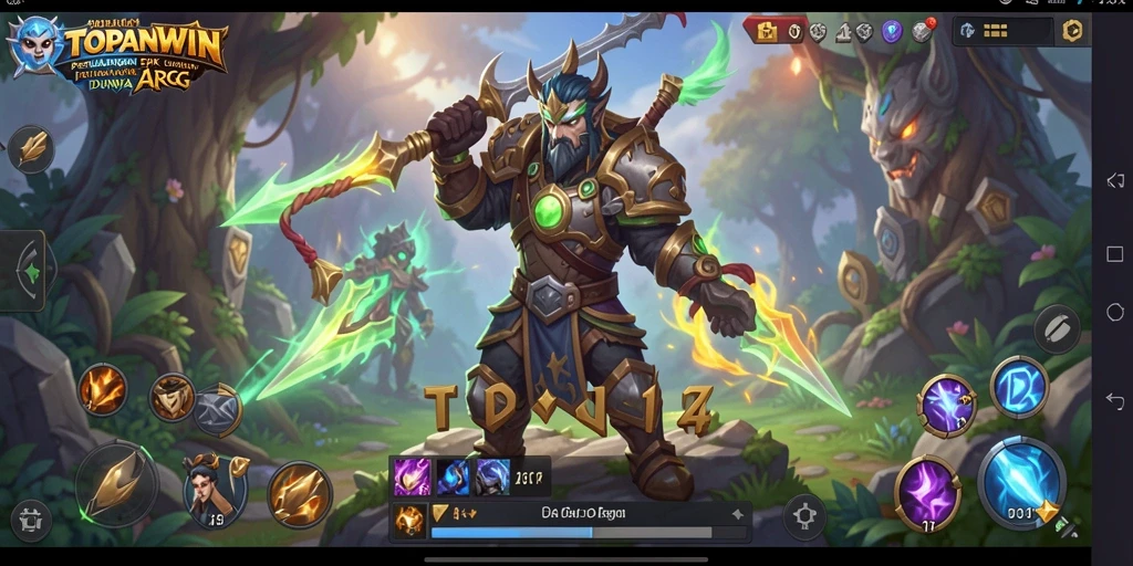 Screenshot dari gameplay seru dalam TOPANWIN, menunjukkan pertarungan epik ARPG.