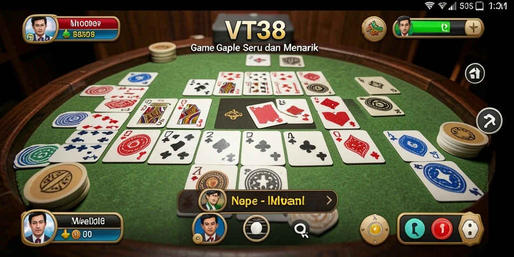Screenshot VT38 menampilkan gameplay Gaple yang seru dan menarik.