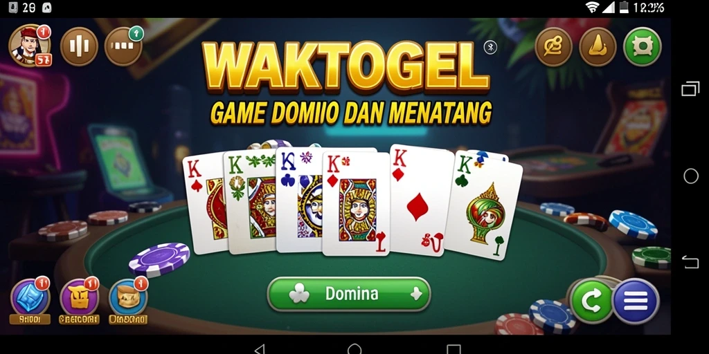 Screenshot gameplay WAKTOGEL menampilkan keseruan permainan Domino.